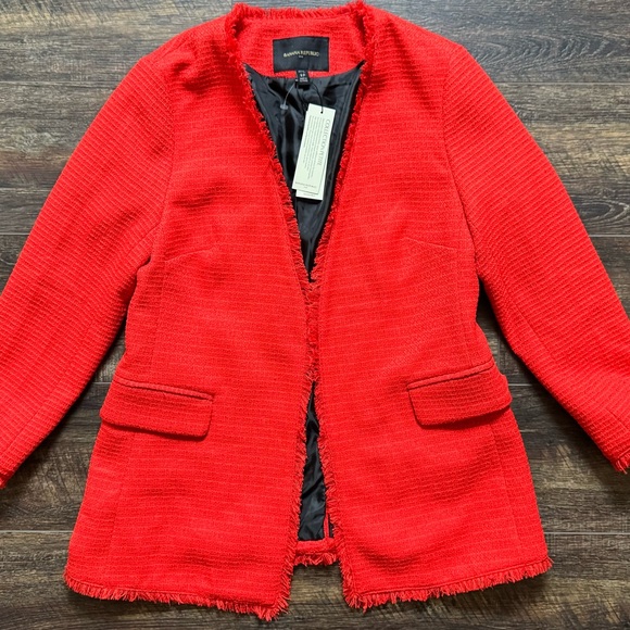 NWT Banana Republic Red Blazer SP - Picture 2 of 8